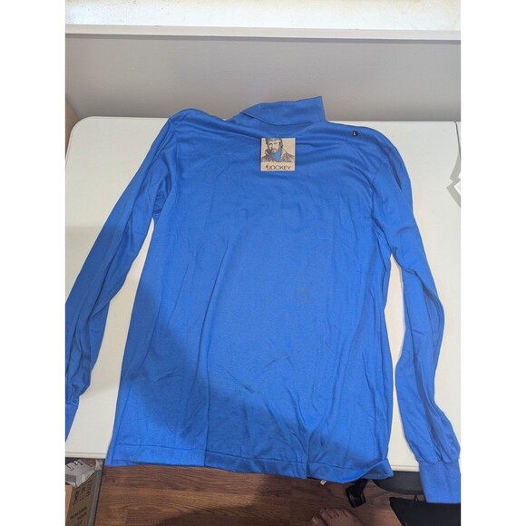 NEW NOS VTG L Jockey Mens Turtleneck Blue All Cotton USA - Picture 3 of 4